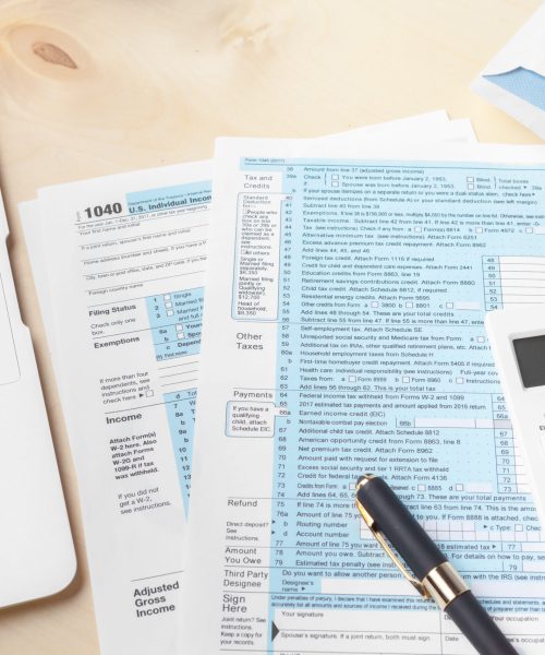 Showing business and financial report. Accounting, money close up